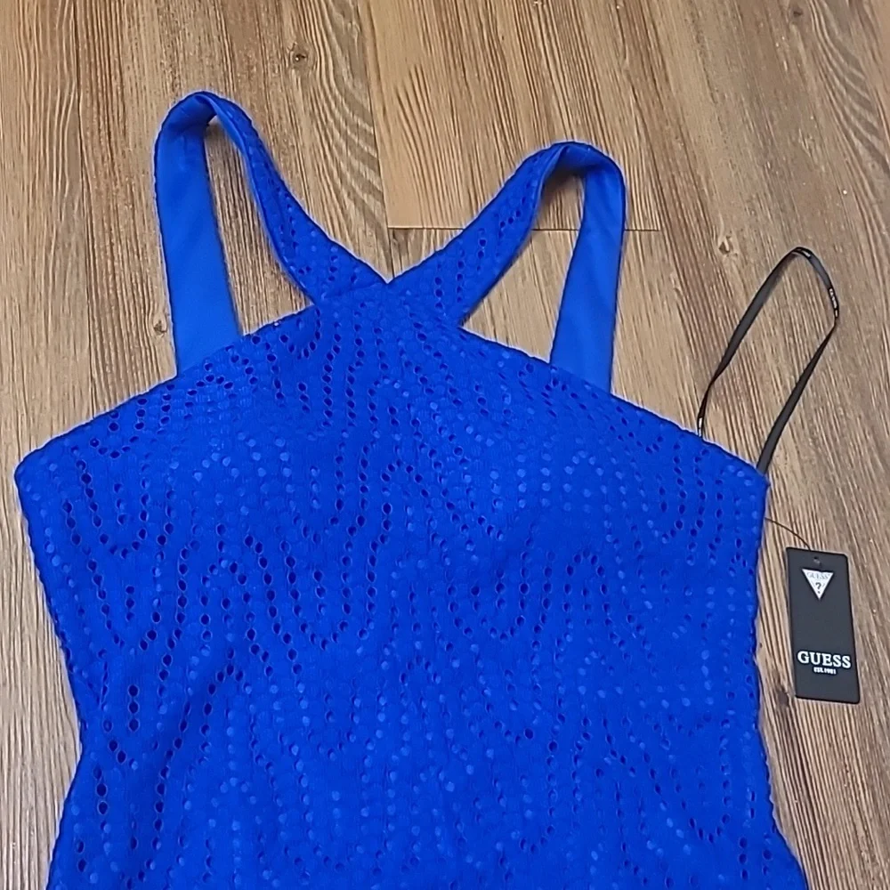 guess Cobalt Lace Midi Dress for women zise 12‎ new .